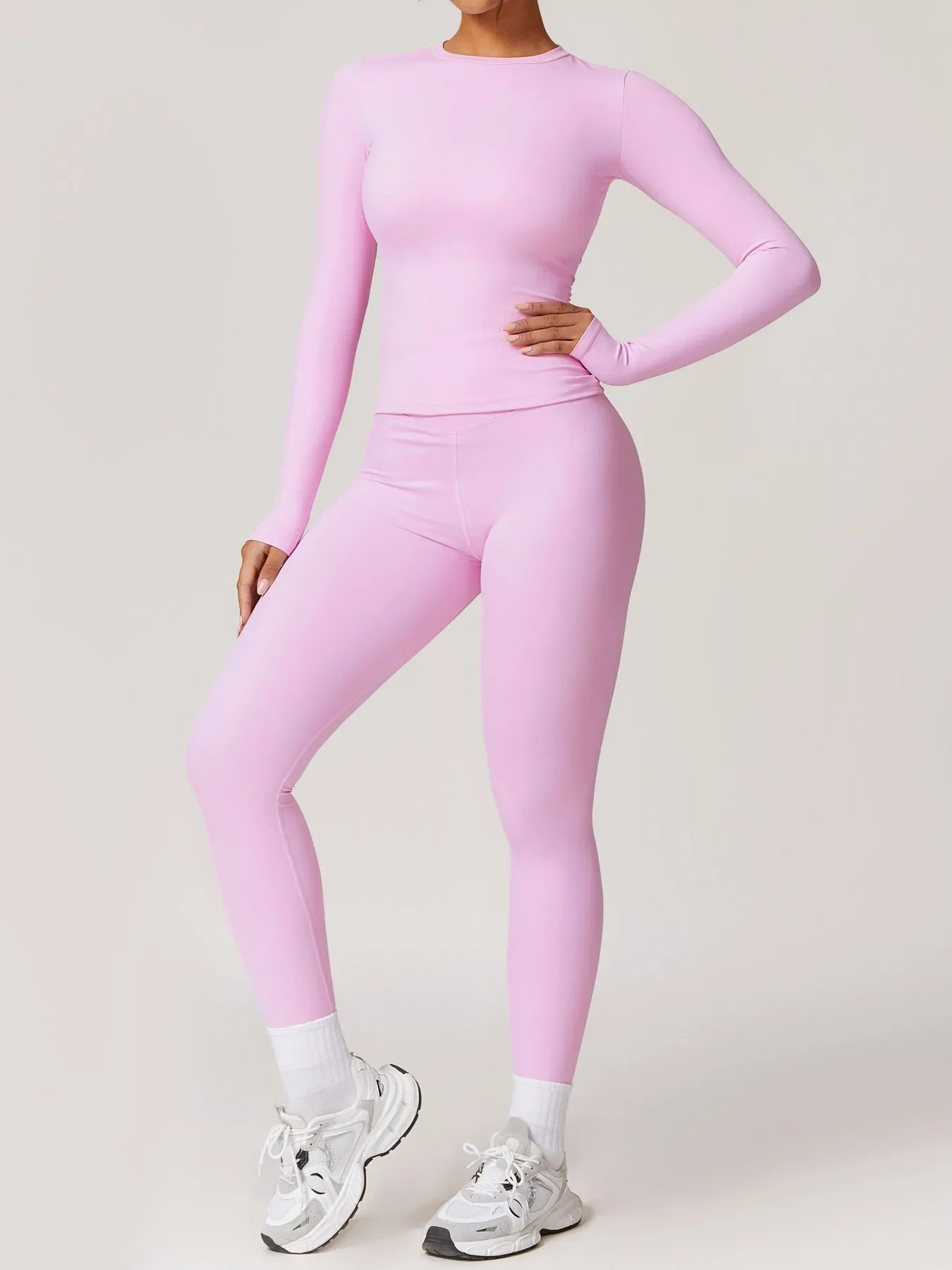 Women Yoga Set Sportswear Tracksuit Yoga Suit Sport Clothes Shirt Trousers Long Sleeves Pants 2Pcs Gym Fitness Training Slimming
